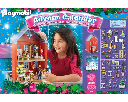 Конструктор Playmobil Адвент-календарь: Новогодний дом, арт.70383, 261 дет.