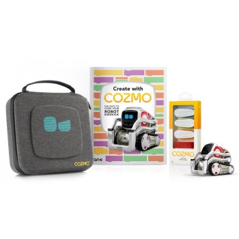 Робот Anki Cozmo с сумкой, набором цветных гусениц и книгой