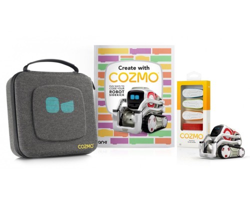 Робот Anki Cozmo с сумкой, набором цветных гусениц и книгой