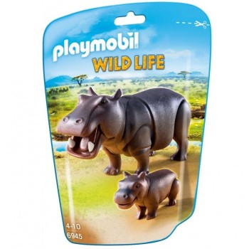 Конструктор Playmobil Дикие животные: бегемот с детенышем, арт.6945, 2 дет.