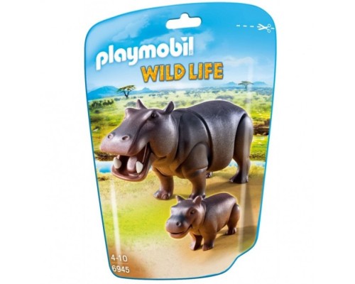 Конструктор Playmobil Дикие животные: бегемот с детенышем, арт.6945, 2 дет.