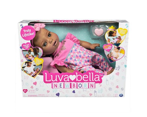 Умная кукла LUVABELLA NEWBORN SPIN MASTER каштановые волосы