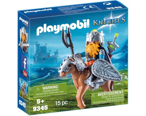 Конструктор Playmobil Гномы: Боевой гном на коне, арт.9345, 15 дет.