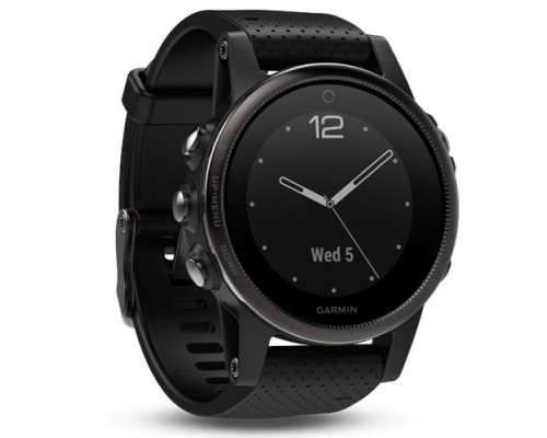 Часы FENIX 5S SAPPHIRE черные с черным ремешком