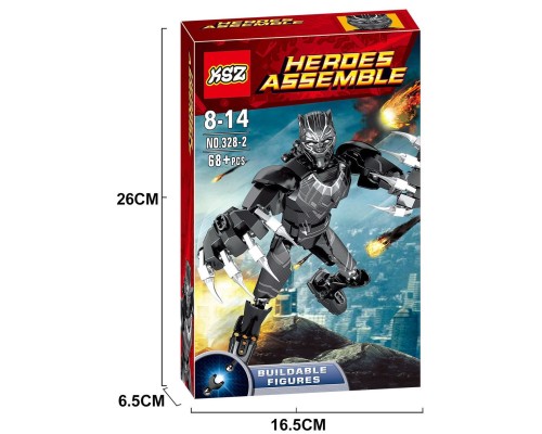 Конструктор KSZ Heroes Assemble арт. 328-2 " Black Panther" 68 дет.