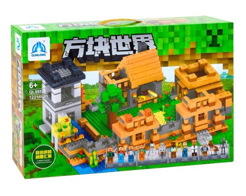 Конструктор Qunlong Minecraft арт. QL0512 «Защита деревни» 1221 дет.