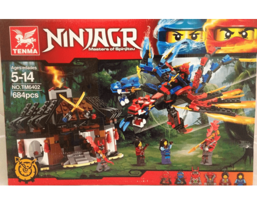 Конструктор Tenma Ninjagr арт.TM6402 «Дракон двух стихий» 684 дет.