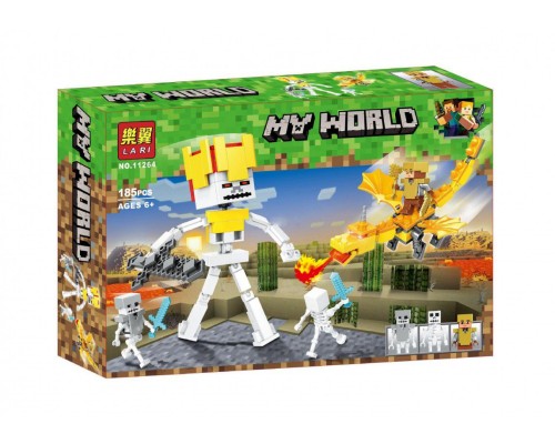  Конструктор Lari My World арт. 11264 «Золотой дракон против Короля скелетов» 185 дет.