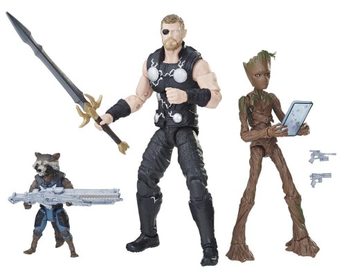 Фигурки Marvel Legends: Thor, Rocket Raccoon and Groot 