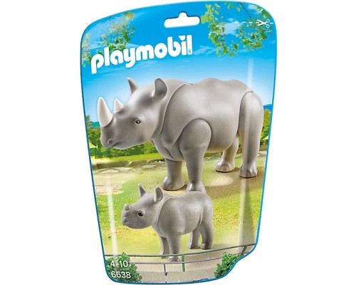 Конструктор Playmobil Дикие животные: носорог с детенышем, арт.6638, 2 дет.