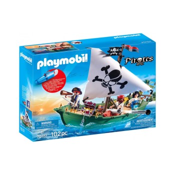 Конструктор Playmobil Пиратский корабль с мотором, арт.70151, 102 дет.