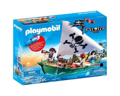 Конструктор Playmobil Пиратский корабль с мотором, арт.70151, 102 дет.