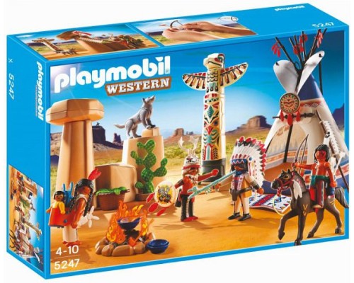 Конструктор Playmobil Дикий Запад: Деревня индейцев, арт.5247, 101 дет.