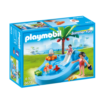 Конструктор Playmobil Детский бассейн с горкой арт.6673, 22 дет.