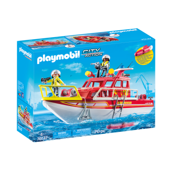 Конструктор Playmobil Пожарный катер с подводным мотором, арт.70147, 70 дет.