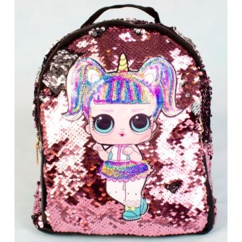 Рюкзак с пайетками (розовый)  