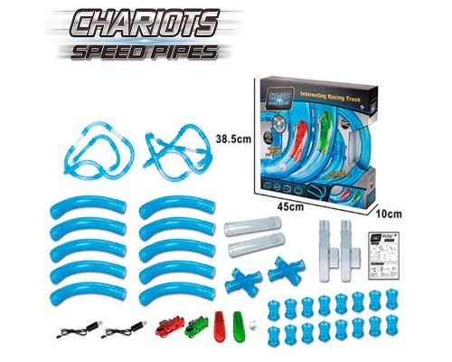Трубопроводные гонки Chariots Speed Pipes, 32 детали ( 2 машинки)