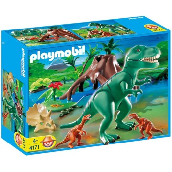 Конструктор Playmobil Атака Ти-Рекса Динозавры арт.9231, 14 дет.