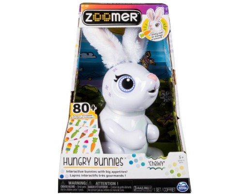 Интерактивный кролик Zoomer Hungry Bunnies , Chewy (белый)