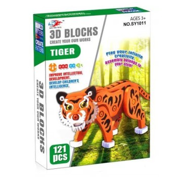 Конструктор мягкий Тигр, 121 деталь SEN YAN TOYS  NO. SY1011