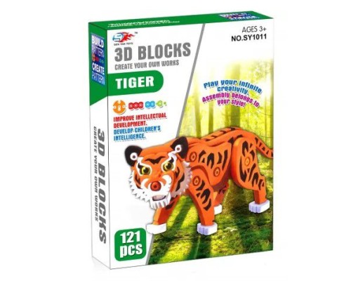 Конструктор мягкий Тигр, 121 деталь SEN YAN TOYS  NO. SY1011