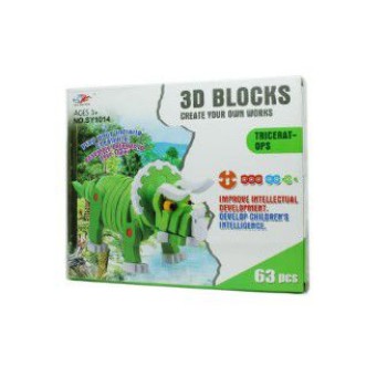 Конструктор мягкий Трицератопс, 63 детали SEN YAN TOYS NO. SY1014