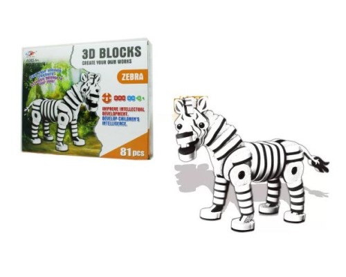Конструктор мягкий Зебра, 81 деталь SEN YAN TOYS NO. SY1006