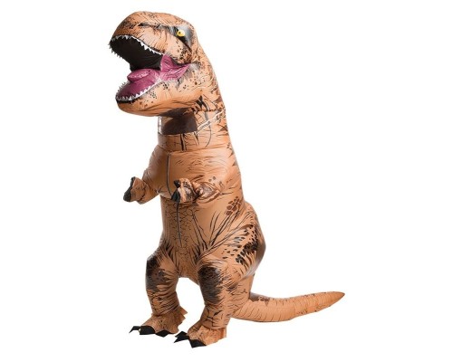 Надувной костюм динозавра T-REX оранжевый детский (Рост 120-150 см)